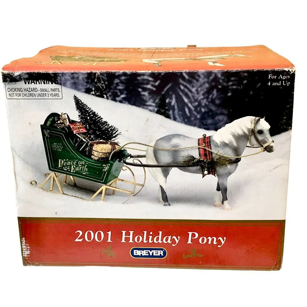 Breyer Model Horse JINGLES 2001 Holiday Pony Sleigh and Gifts New